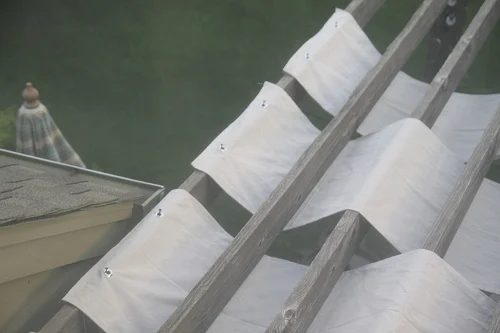 How To Attach Drop Cloth Shade Sails To A Pergola, Anything Pretty On Bekob