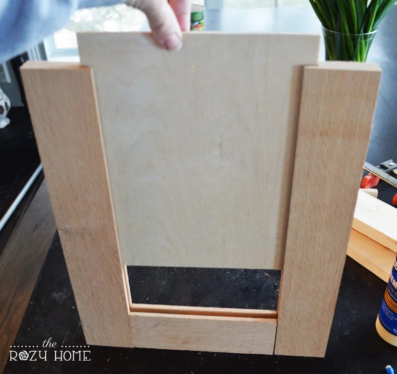 Slide in center panel to check for fit.
