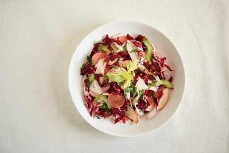 Shaved Fall Vegetable Salad with Tea-Pickled Radishes | FOODIEaholic.com #recipe #cooking #appetizer #salad #holiday #healthy #tea #radishes