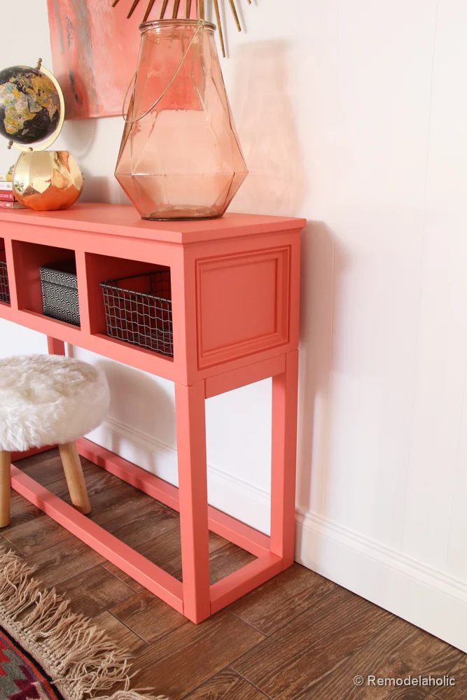 Sherwin-Williams Coral Reef Painted Console Table @Bekob-027