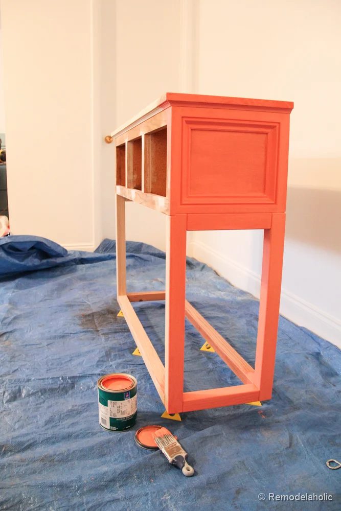 Sherwin-Williams Coral Reef Painted Console Table @Bekob-2769