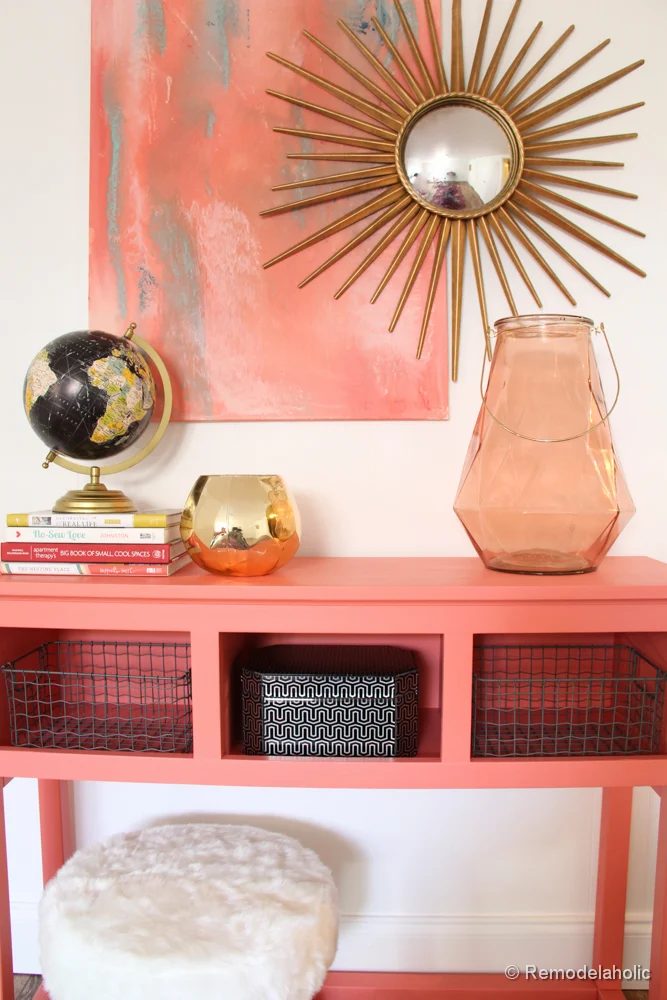 Sherwin-Williams Coral Reef Painted Console Table @Bekob-039