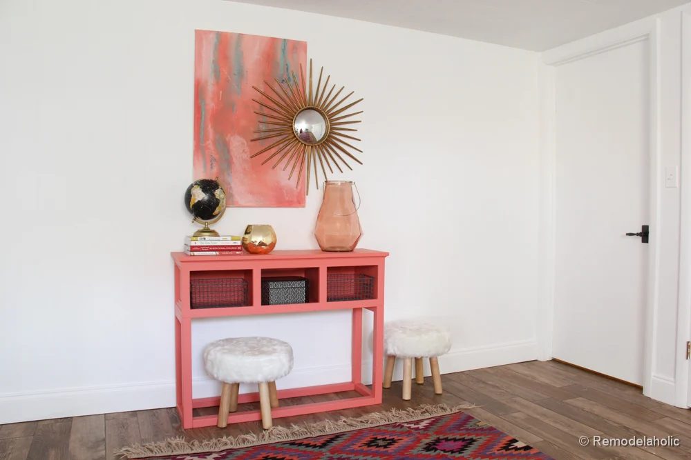 Sherwin-Williams Coral Reef Painted Console Table @Bekob-019