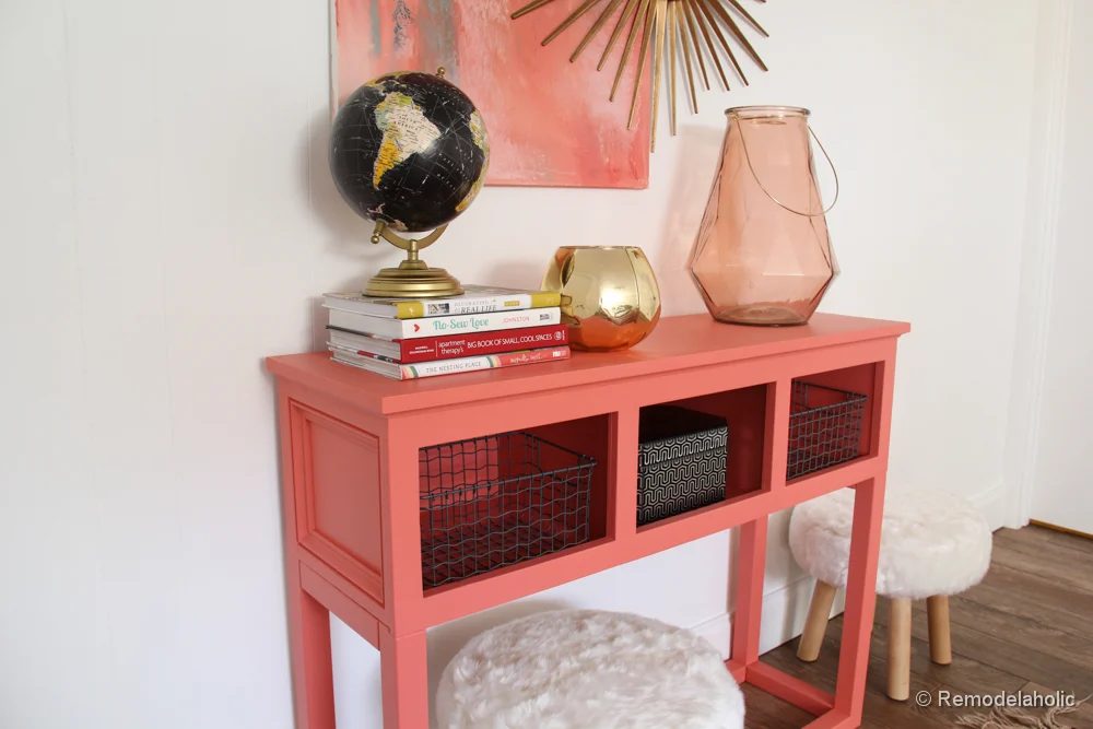 Sherwin-Williams Coral Reef Painted Console Table @Bekob-022