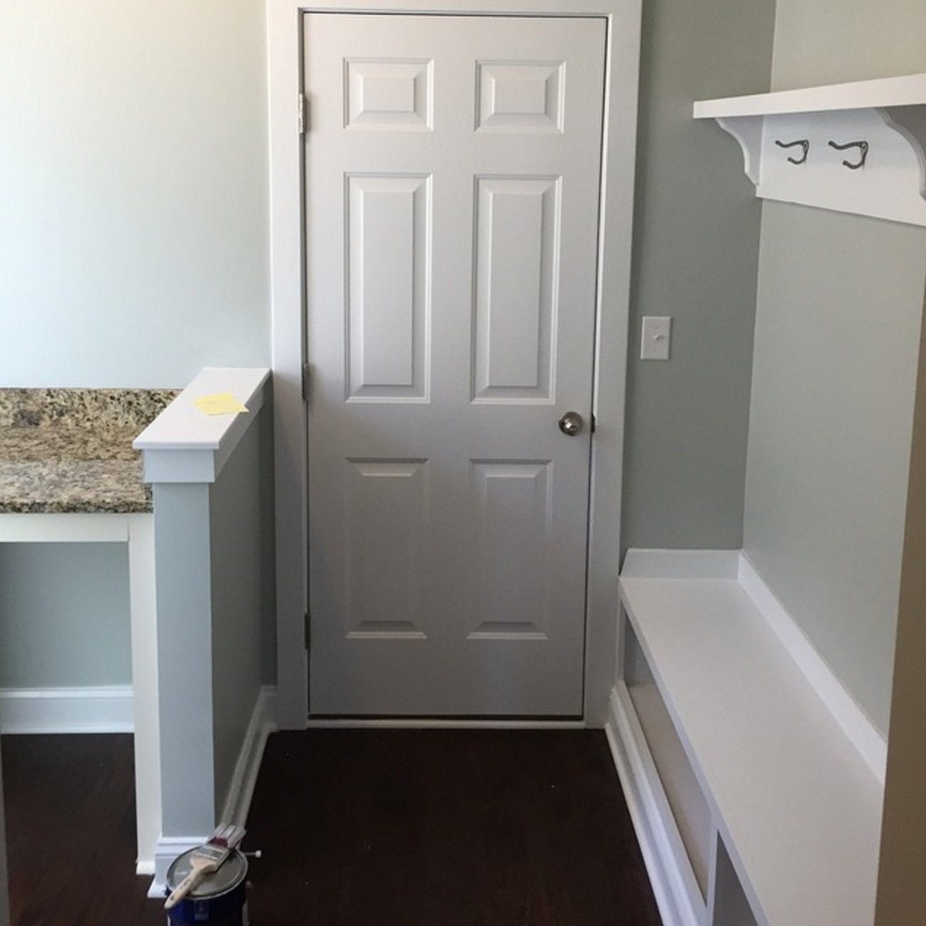 Wall color is Silver Strand from Sherwin Williams. Color Spotlight on Bekob