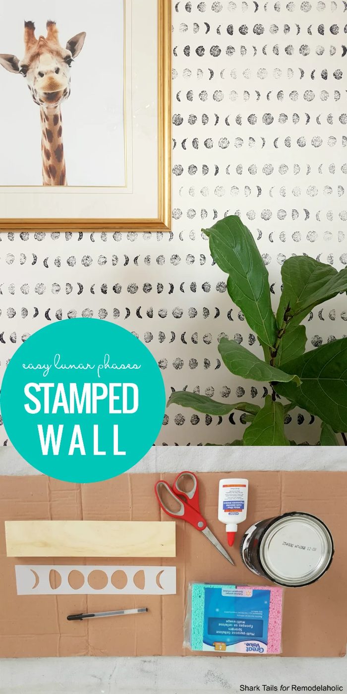 One Day Handmade Feature Wall: Hand Painted Sponge Stamped Accent Wall of Moon Phases/Lunar Cycle. Full walkthrough @Bekob