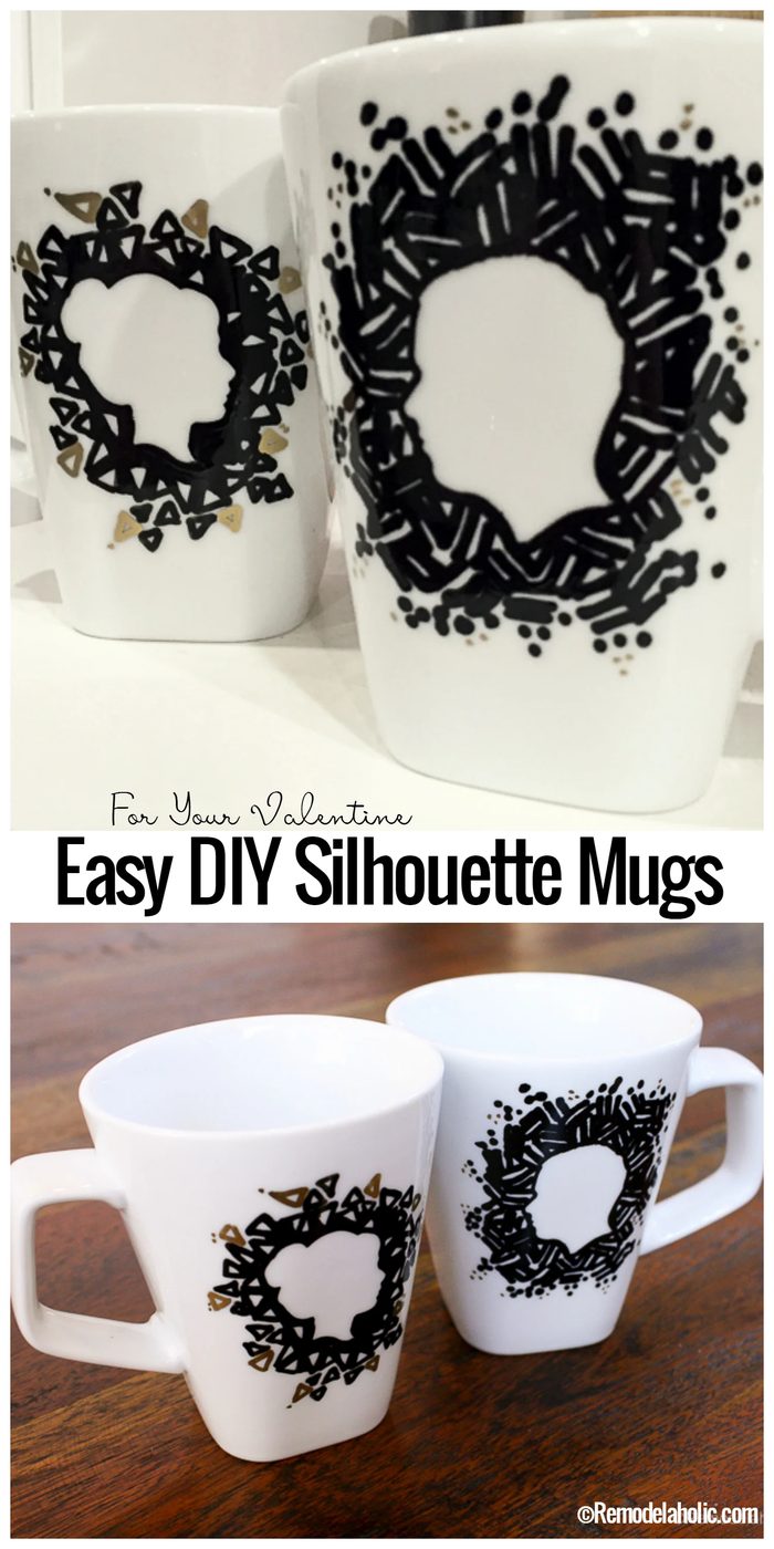 Handmade straightforward Diy Silhouette Mugs With Ceramic Sharpies By @remodelahoilc How to make personalized Handmade Sharpie Mugs
