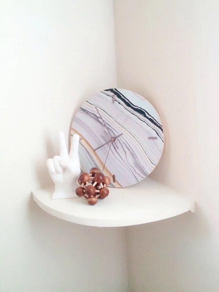 Handmade Faux Marble Clock