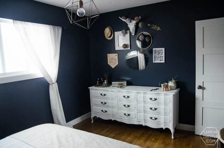 Handmade Moody Master Bedroom Update (with chalk spraypainted dressers!)