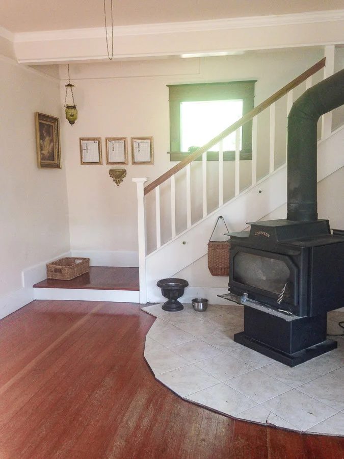 2 How To Update Your Hearth, Tile To Concrete Hearth, Before By She Holds Dearly Featured On @Bekob