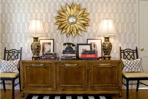 gold sunburst mirror home accent, Amber Interiors