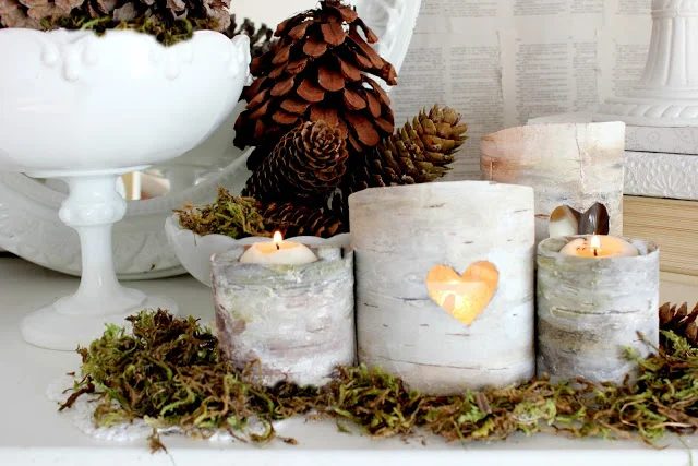 faux birch bark luminaries Handmade - Craftberry Bush via @Bekob