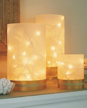 straightforward twinkling vase luminaries - Martha Stewart via @Bekob