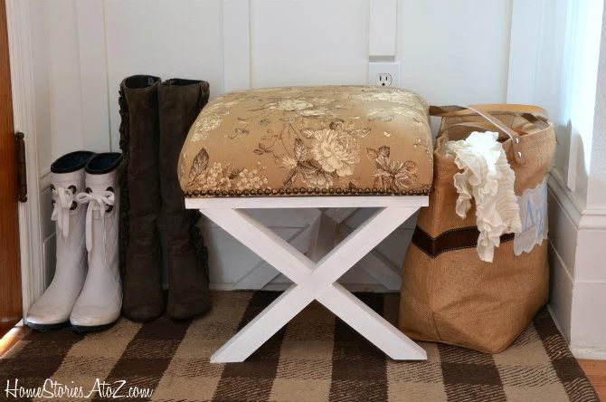 handmade x-leg stool, Home Stories A to Z
