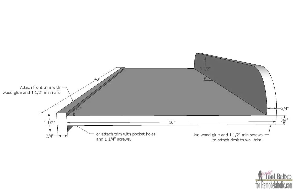 Build a direct Handmade wall desk to create a functional office nook or homework station. Free plans on @Bekob.