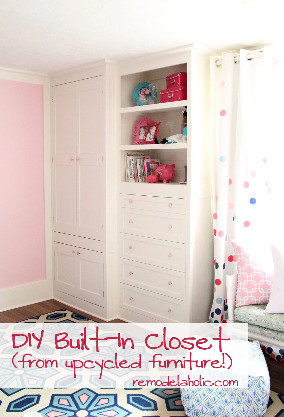 1 How to build a built-in closet, built-ins from existing furniture upcycle Bekob
