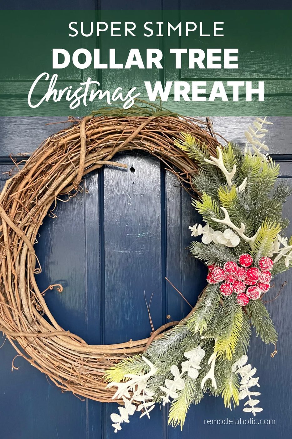 direct Woodland Dollar Tree Christmas Wreath walkthrough, Bekob