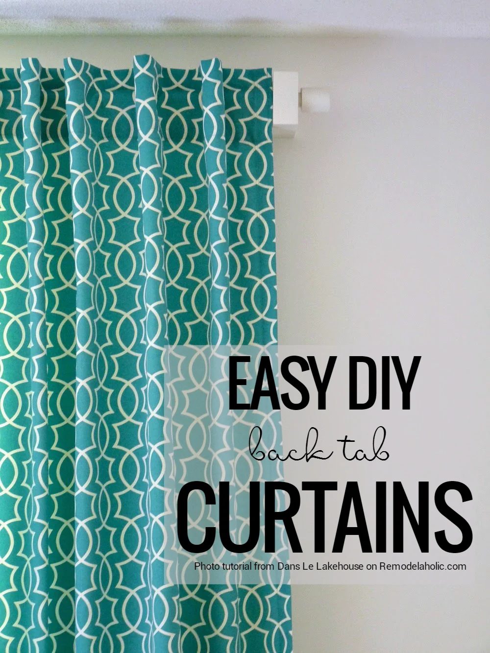 Make your own custom back tab curtains from any fabric you love with this detailed photo walkthrough at Bekob.com