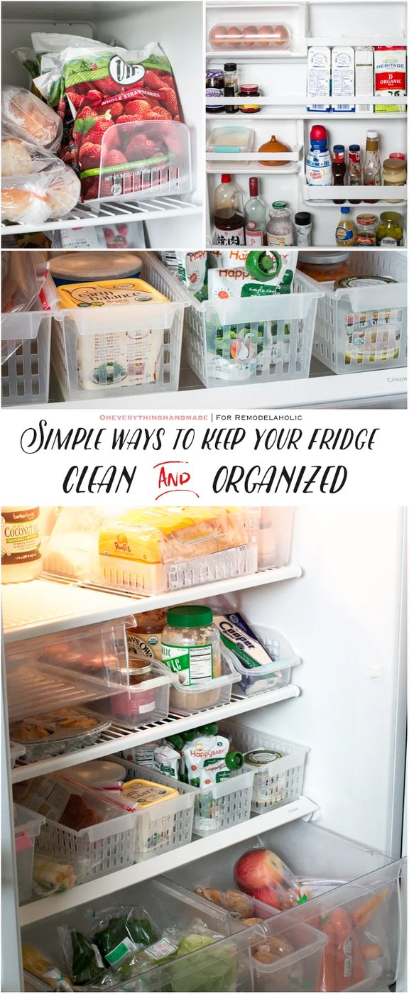 Fridge Organizing Tips- Storage bins - Pinterest