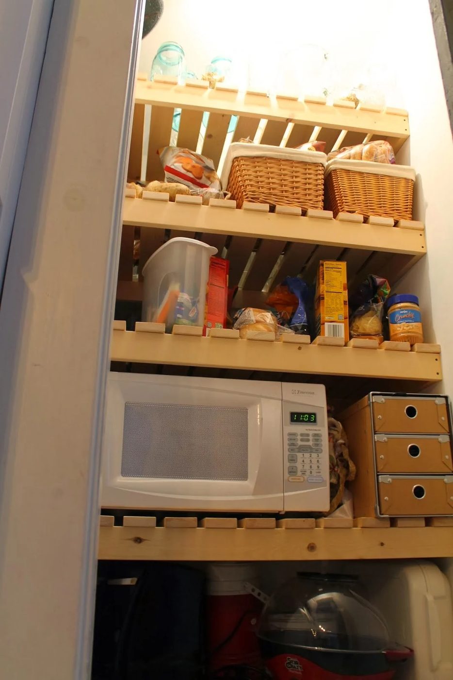 new wood slat pantry shelving, Girl Meets Carpenter on @Bekob