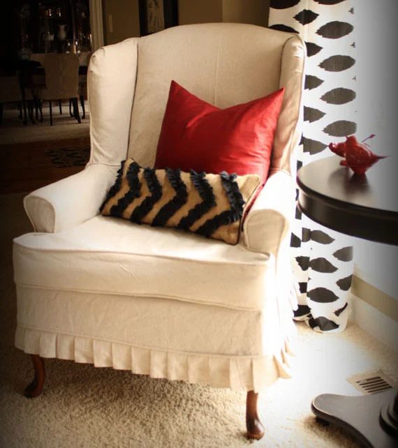 Slipcovered Wingback Chair..(that I want!)