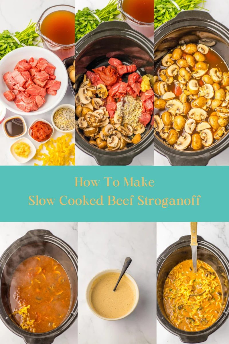 Slow Cooked Beef Stroganoff Process