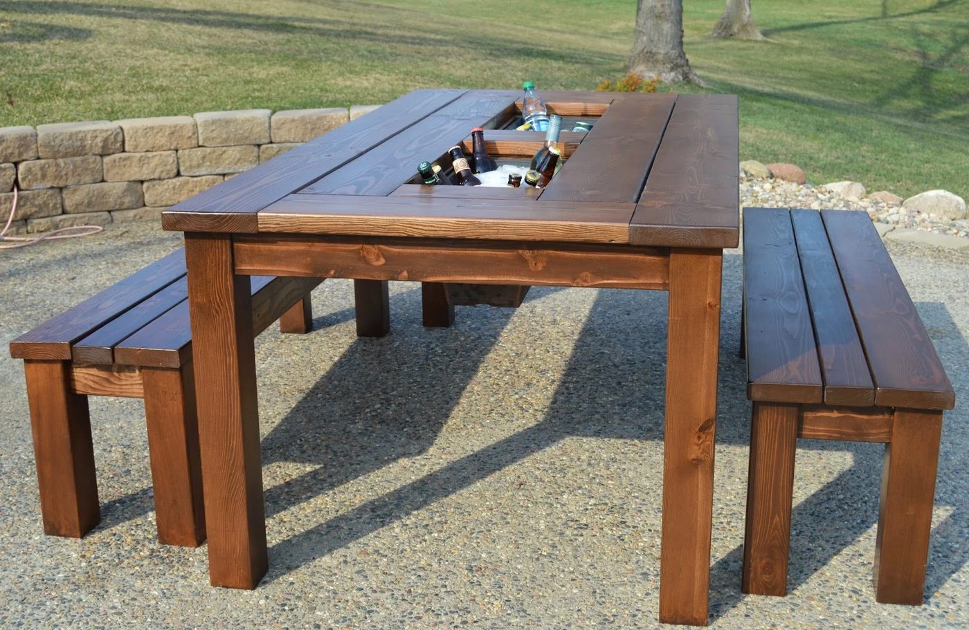 Handmade Patio Table With Built In Ice Boxes Kruses Workshop On Bekob