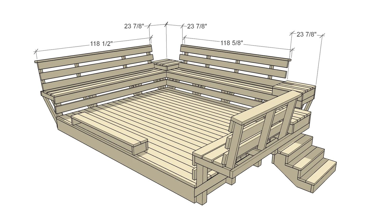 How to Build Space-Saving Deck Benches and Tables (that don't take up any square footage of your deck) | Free building plan and video walkthrough at Bekob.com