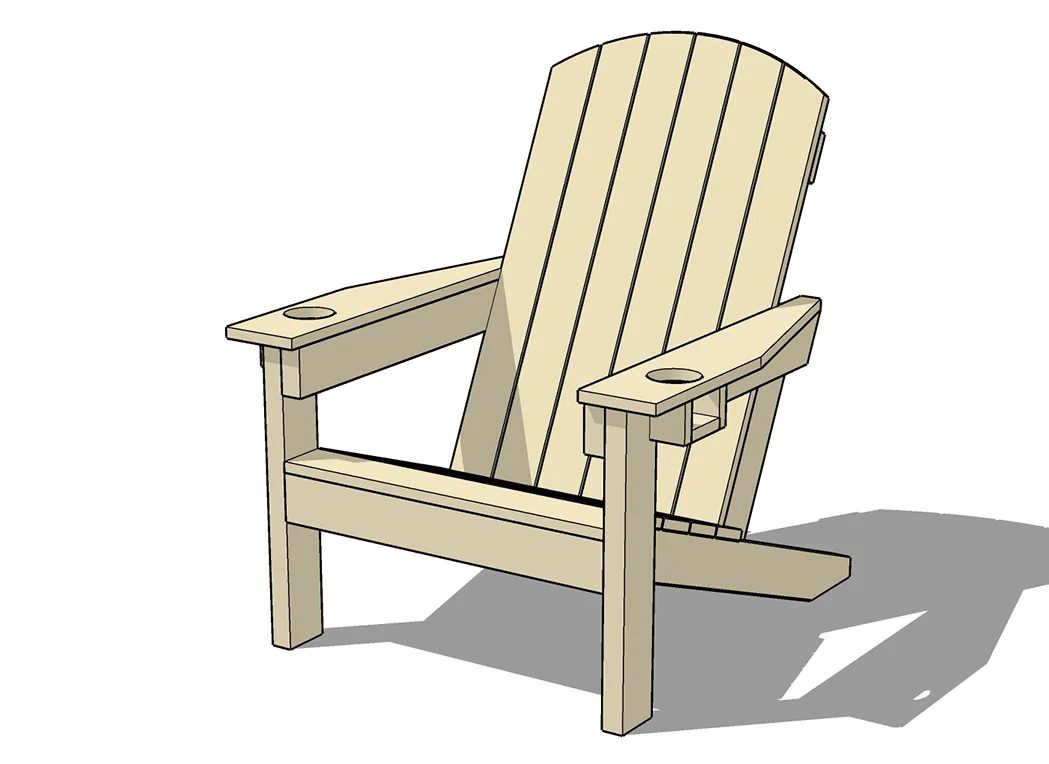 Adirondack Chair Diagrams Overall No Dims