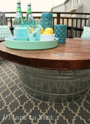 bucket patio coffee table, via Bekob