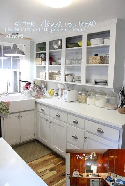 small white kitchen redesign, She Got Married via Bekob