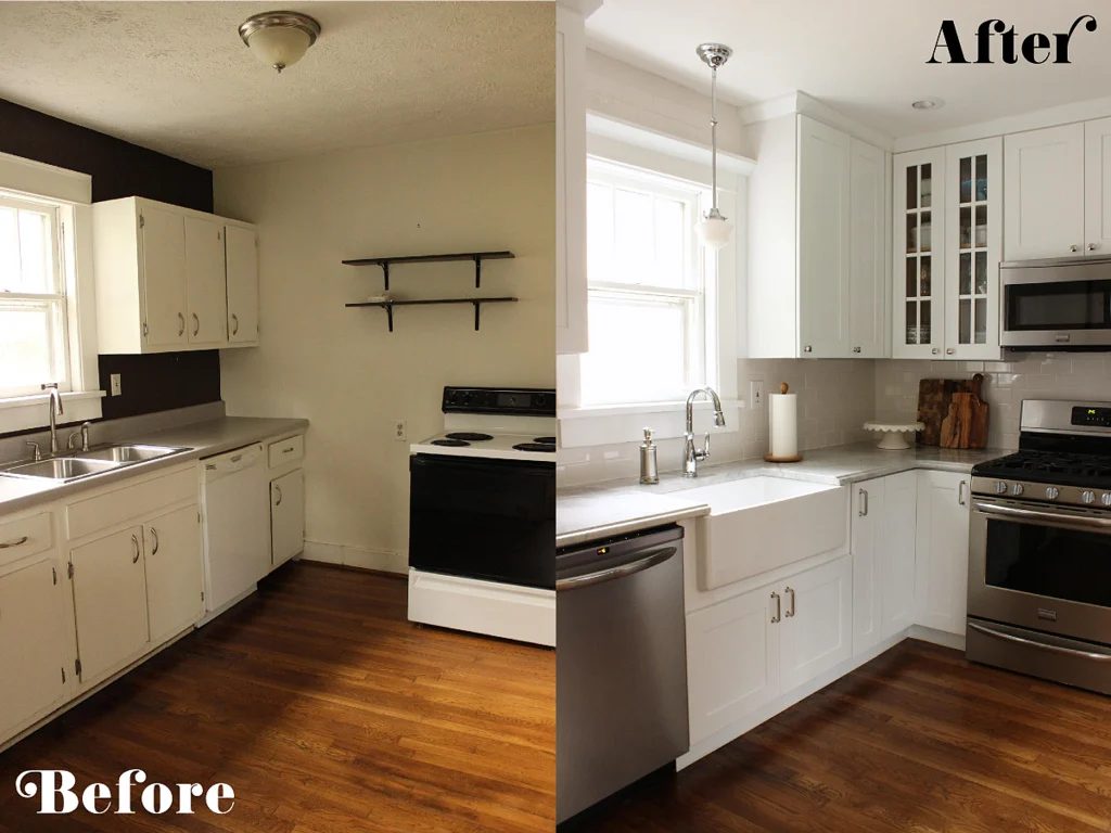 remodeled small galley kitchen, Fabric Paper Glue via Bekob