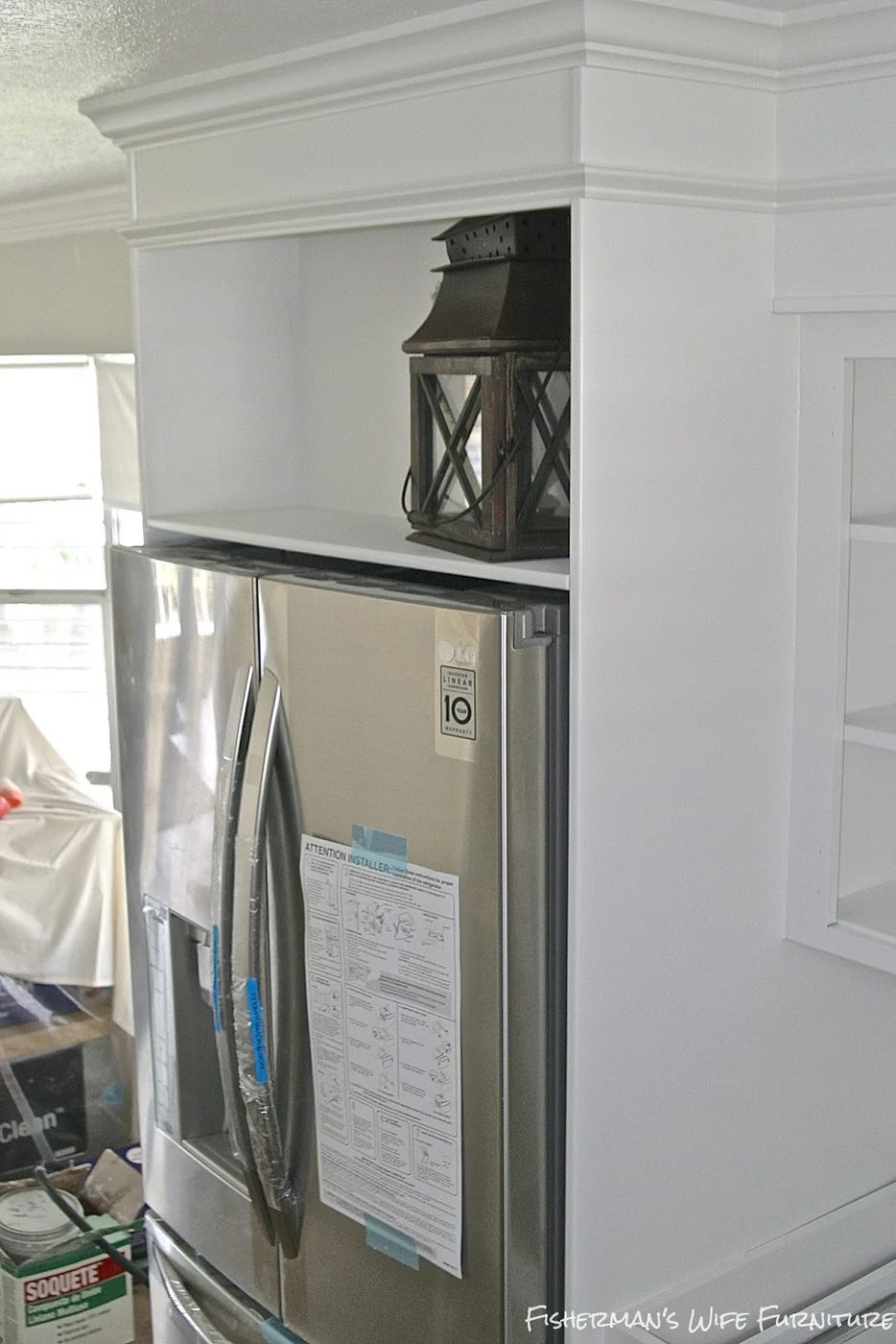 white painted fridge enclosure and fur down, Fisherman's Wife Furniture featured on Bekob.com