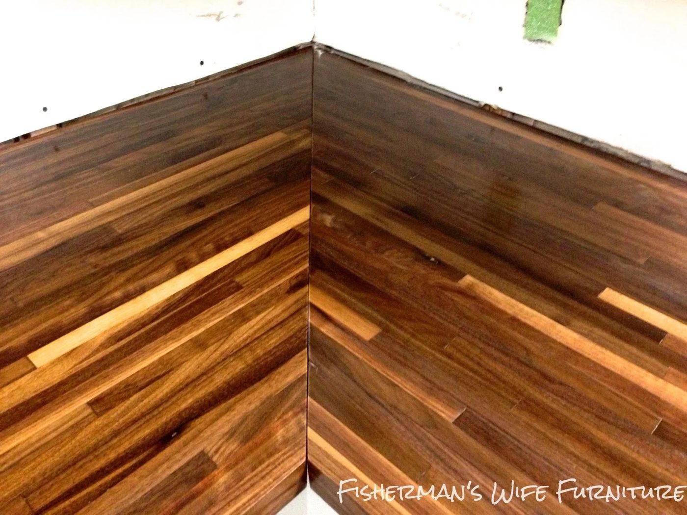 butcherblock countertops in a small kitchen makeover, Fisherman's Wife Furniture featured on Bekob.com