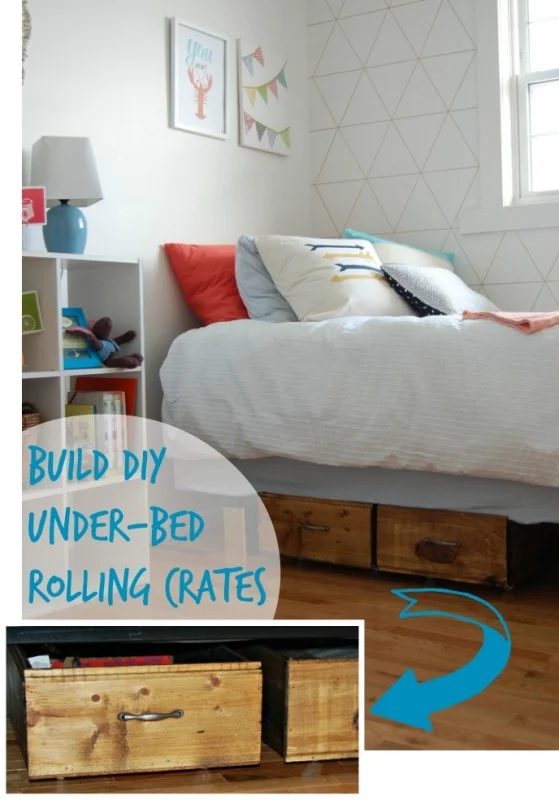 under bed rolling storage crates, via Bekob