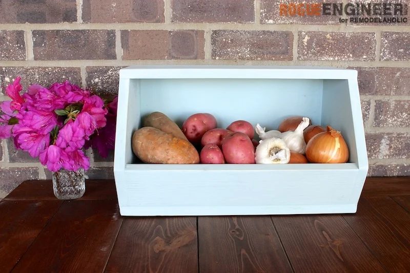 Stackable Countertop Storage Bin Plans + walkthrough