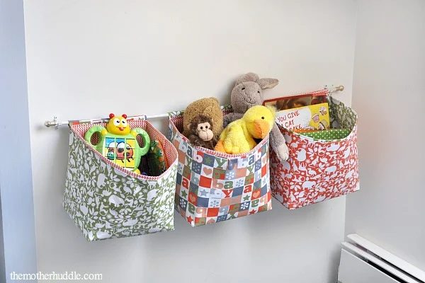fabric hanging storage baskets for toys, The Mother Huddle