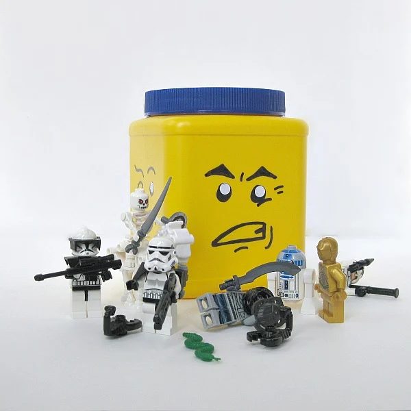 Handmade Lego Block Head Storage Can