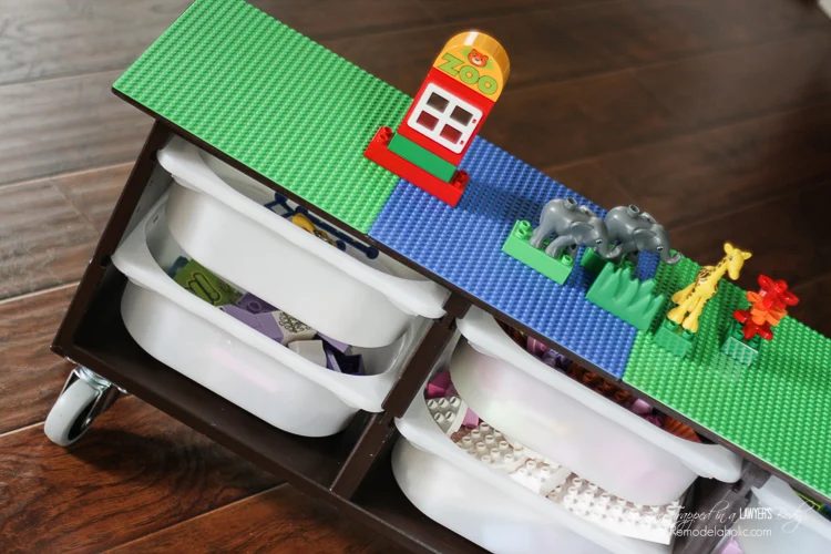 GENIUS! straightforward, Handmade lego table using a basic Ikea storage piece. Full walkthrough by Designer Trapped in a Lawyer's Body for Bekob.com!