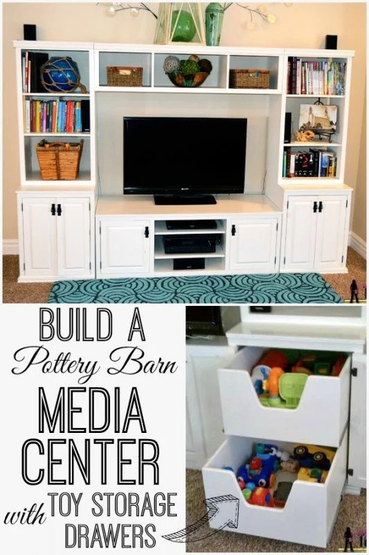 media center with toy storage drawers, Her Toolbelt on Bekob