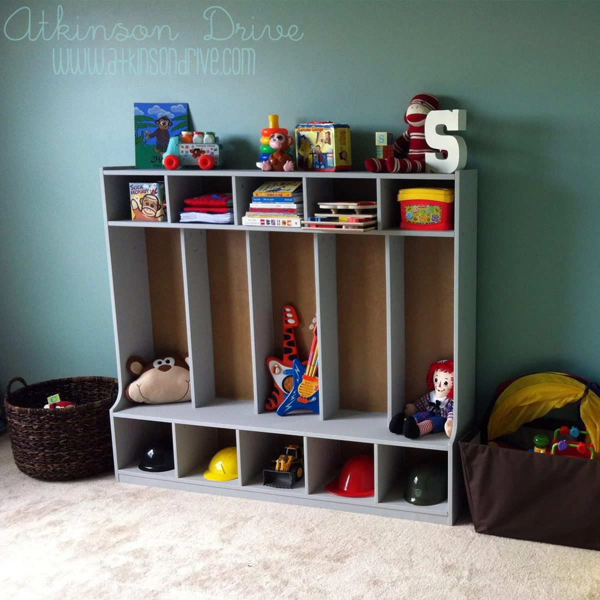 toy storage cubbies, Atkinson Drive