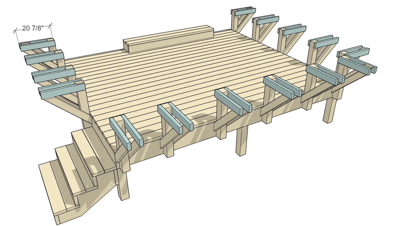 How to Build Space-Saving Deck Benches and Tables (that don't take up any square footage of your deck) | Free building plan and video walkthrough at Bekob.com
