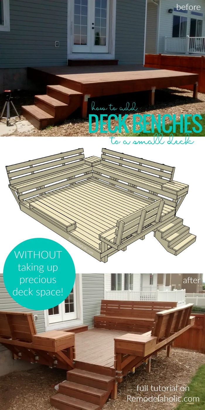 Handmade Space Saving Deck Benches walkthrough @Bekob