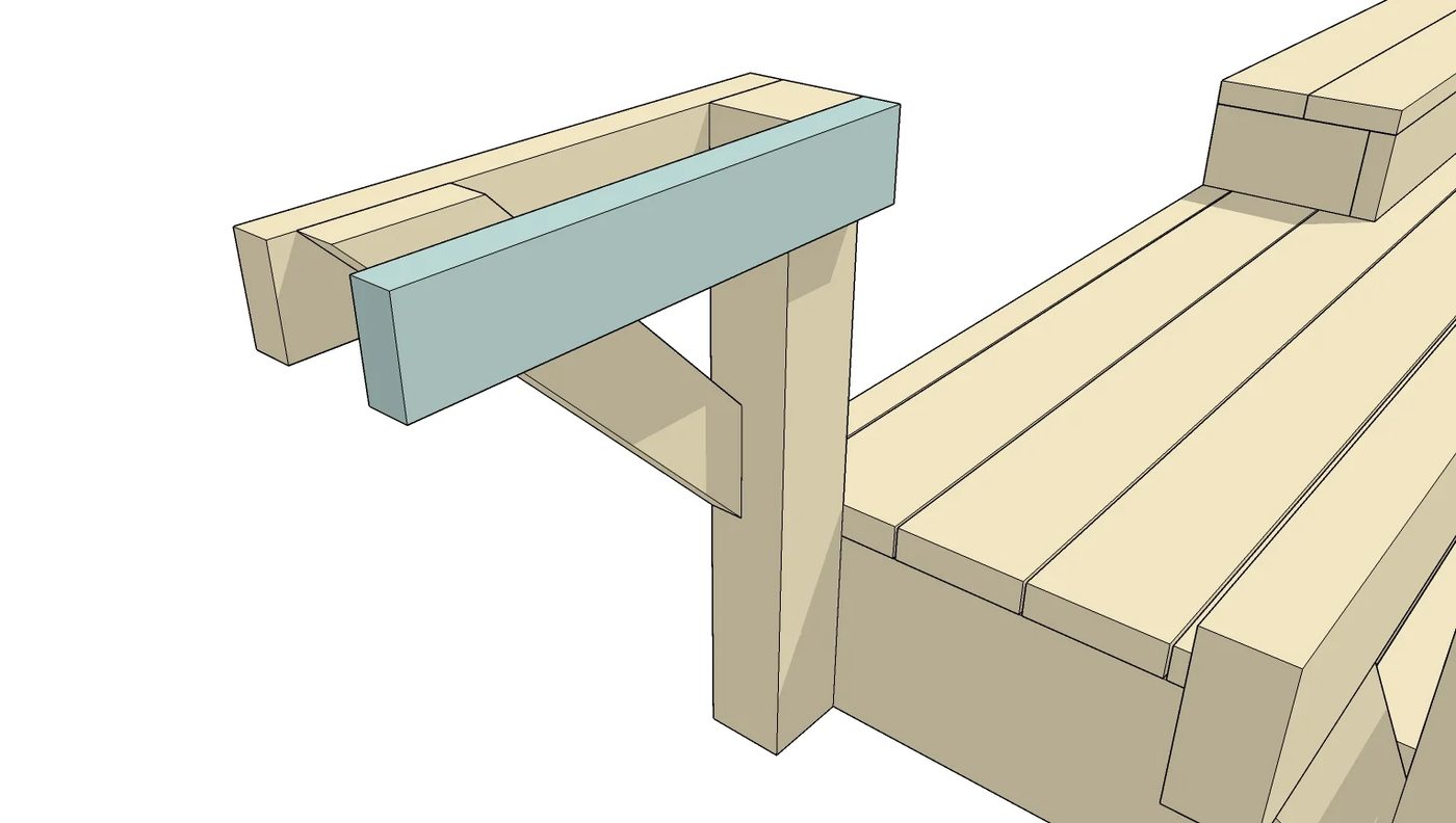 Building Plan and walkthrough: Space-Saving Built-in Deck Benches and Tables @Bekob
