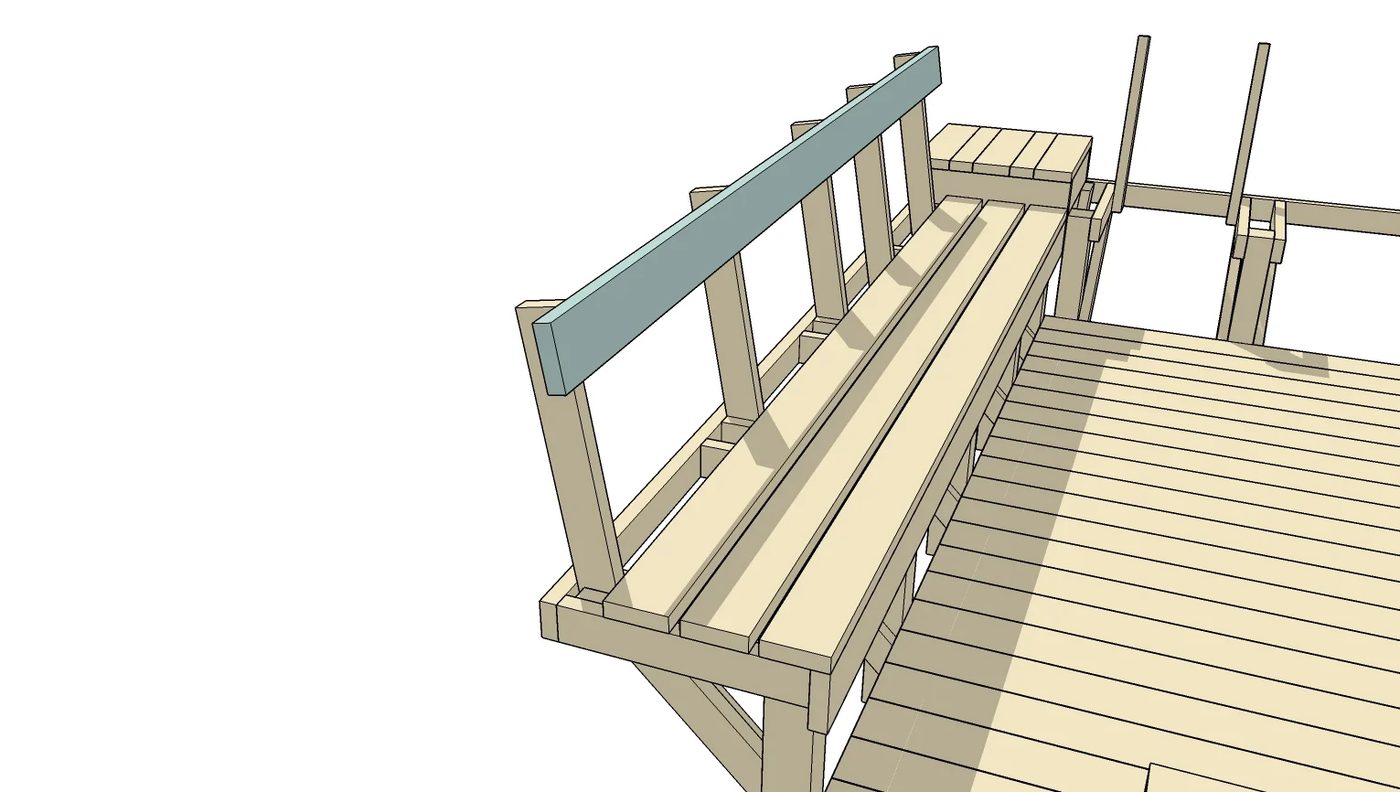 Building Plan and walkthrough: Space-Saving Built-in Deck Benches and Tables @Bekob