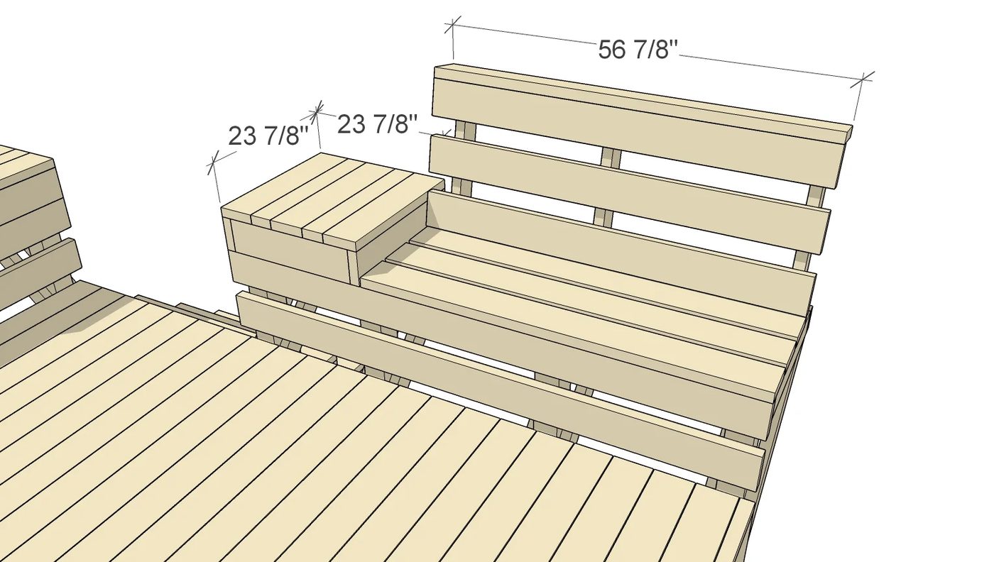 How to Build Space-Saving Deck Benches and Tables (that don't take up any square footage of your deck) | Free building plan and video walkthrough at Bekob.com