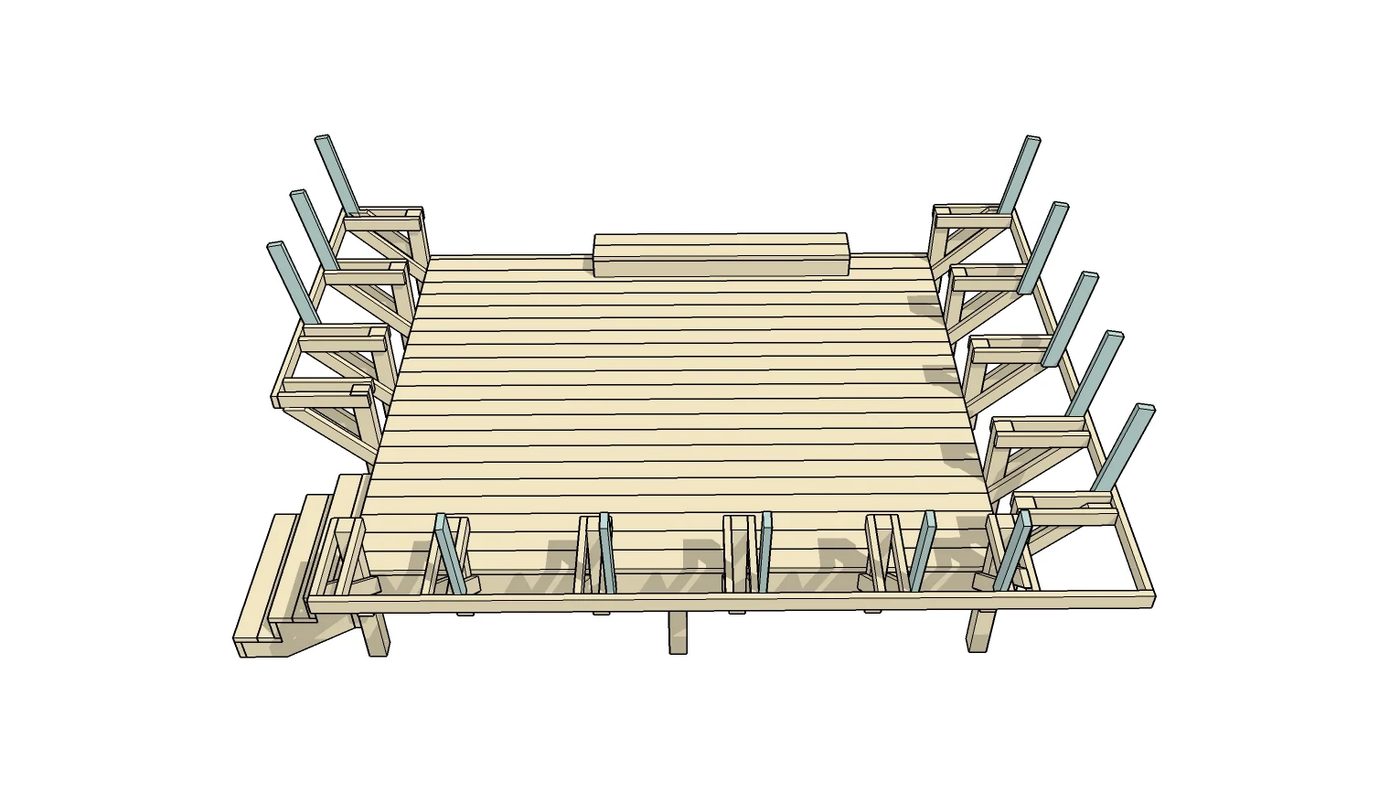 How to Build Space-Saving Deck Benches and Tables (that don't take up any square footage of your deck) | Free building plan and video walkthrough at Bekob.com