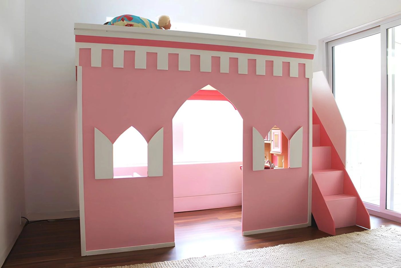 Princess Castle Loft Bed 19 113958