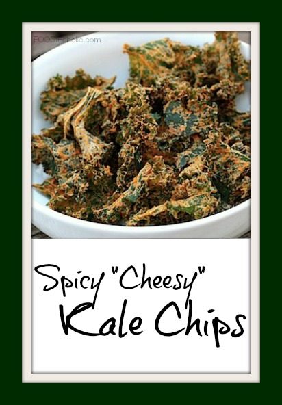 Spicy "Cheesy" Kale Chips | FOODIEaholic.com #recipe #cooking #dehydrating #snack #kale #spicy #chips