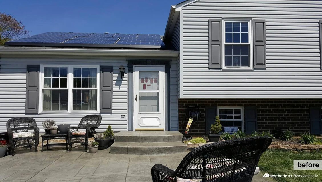 Before | Split Level Curb Appeal | How to add character and architectural interest to the exterior of a split level home